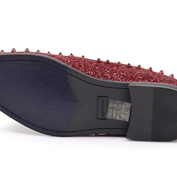 Men's Vintage Spike Dress Loafers Slip On Fashion Shoes Classic Tuxedo Dress Sho - Picture 6 of 6